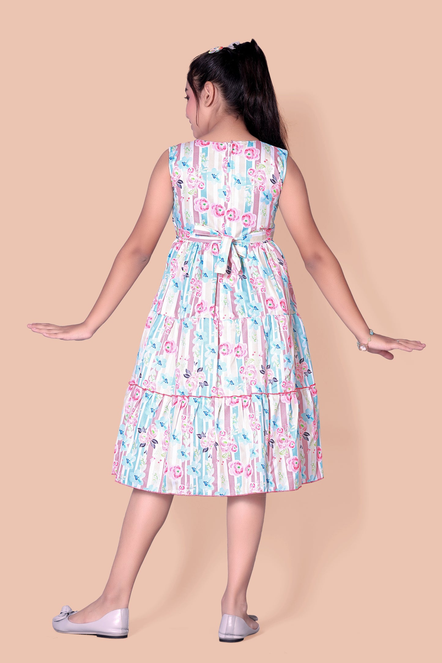 Flower printed Two Layered Frock