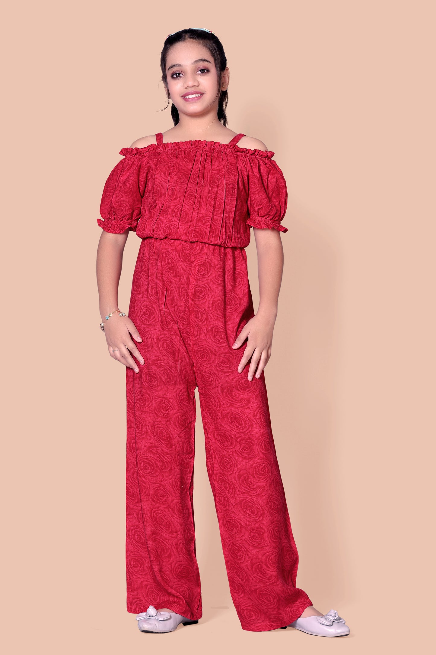 Pure Rayon Dark Red Colour Jumpsuit