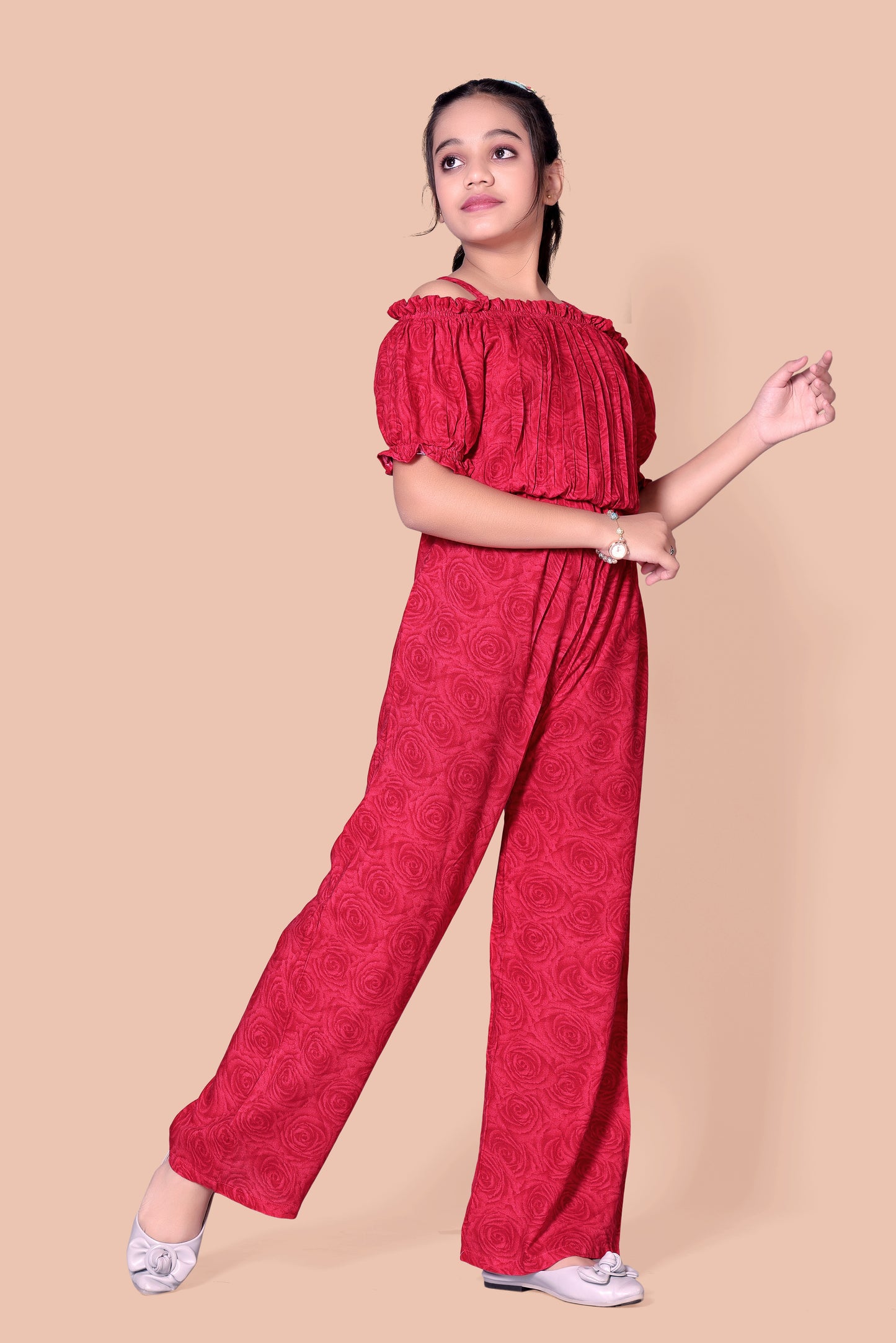 Pure Rayon Dark Red Colour Jumpsuit