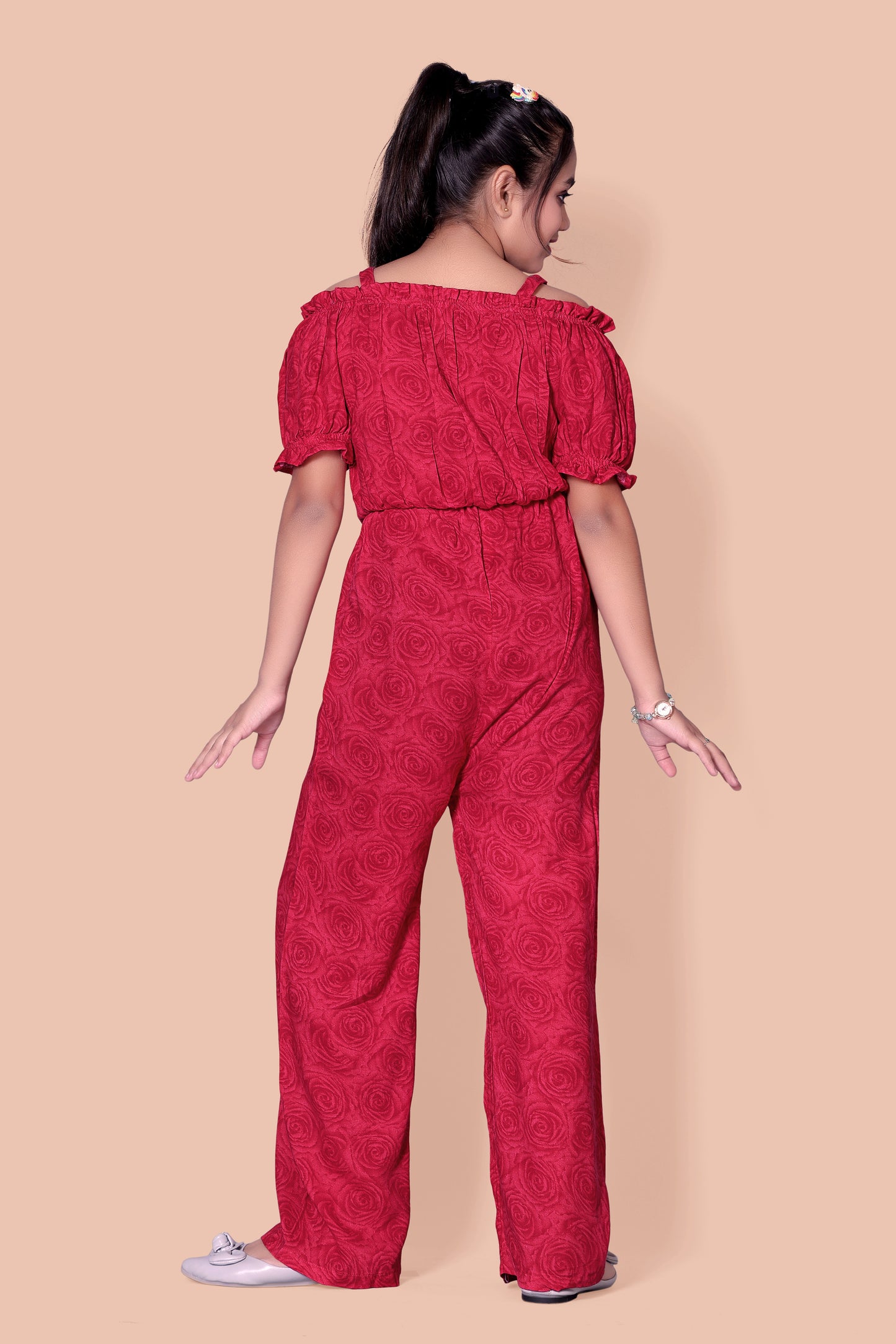 Pure Rayon Dark Red Colour Jumpsuit
