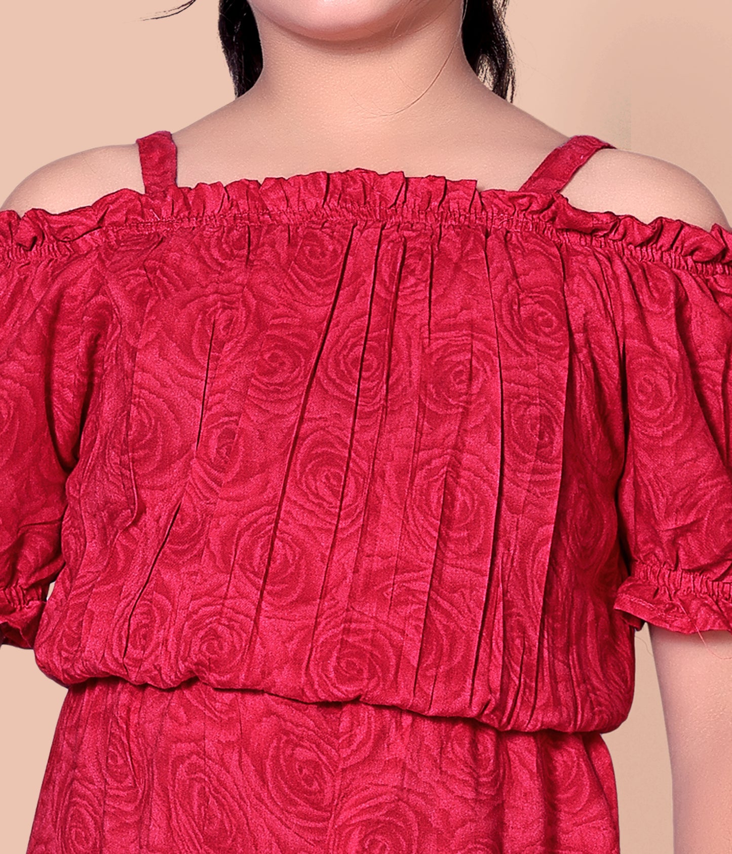 Pure Rayon Dark Red Colour Jumpsuit