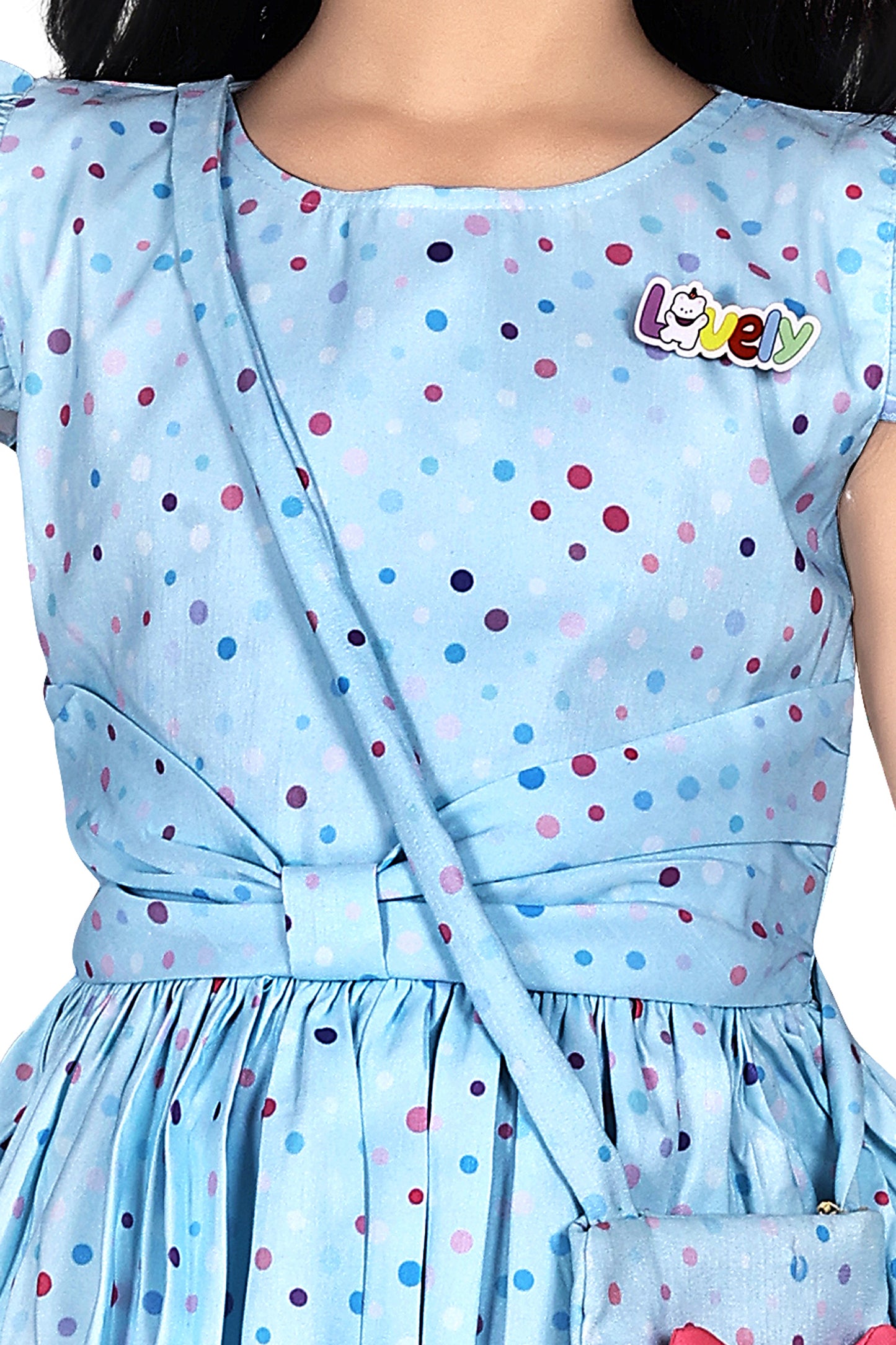 Sky blue ice-cream print dress