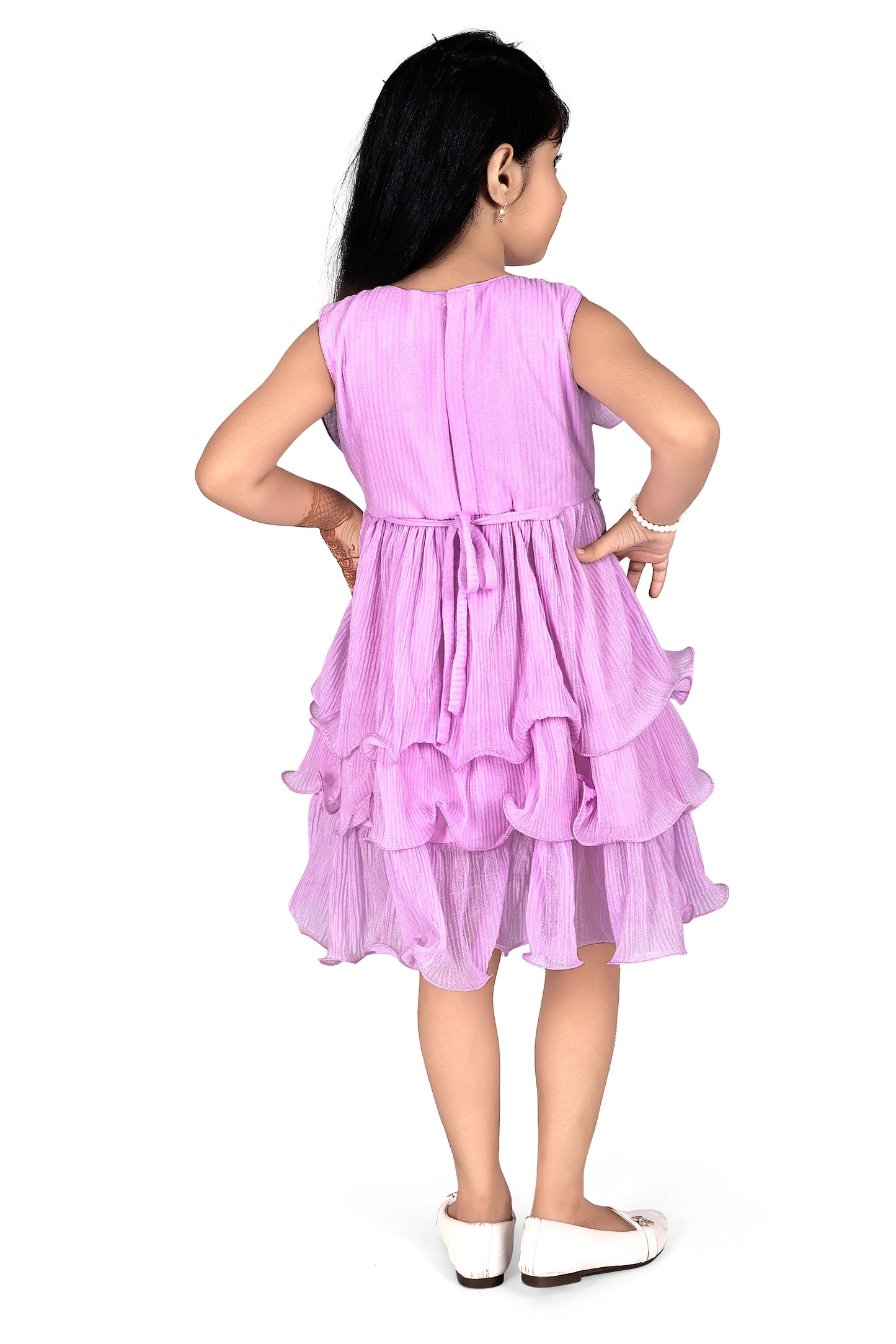 lavender pleated frill dress