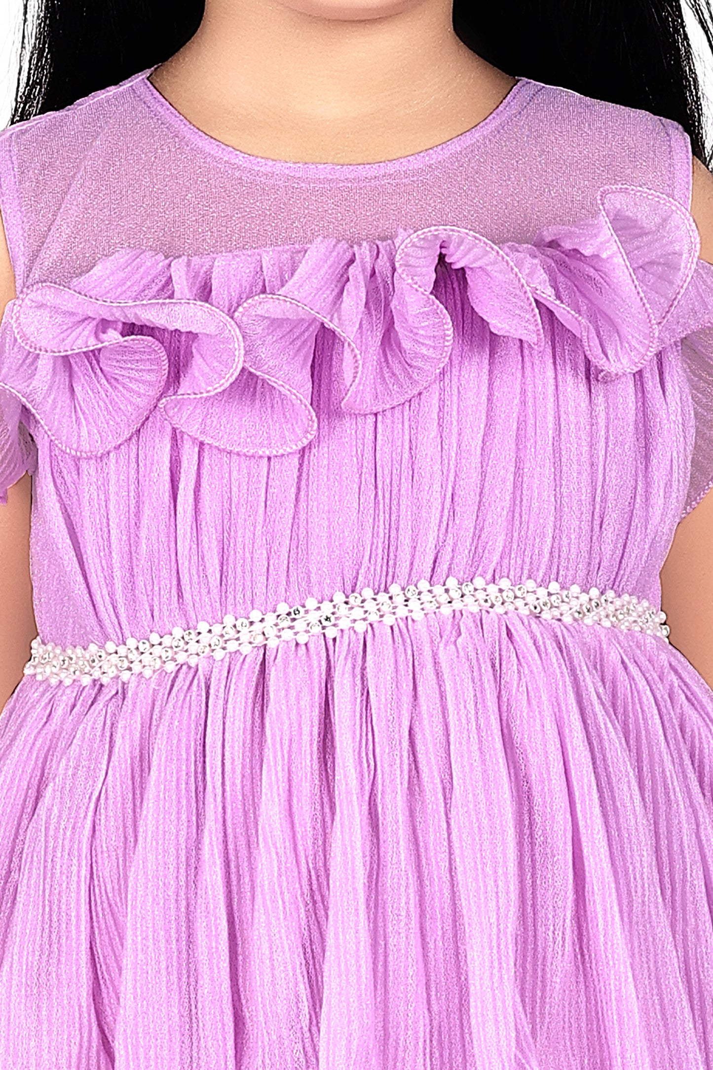 lavender pleated frill dress