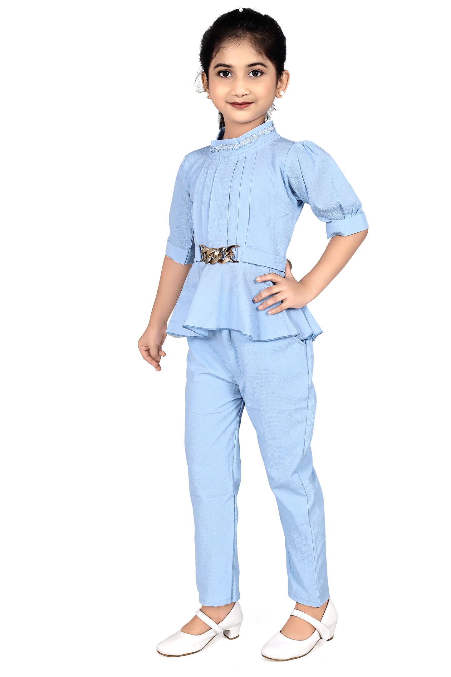 Solid sky blue cord set