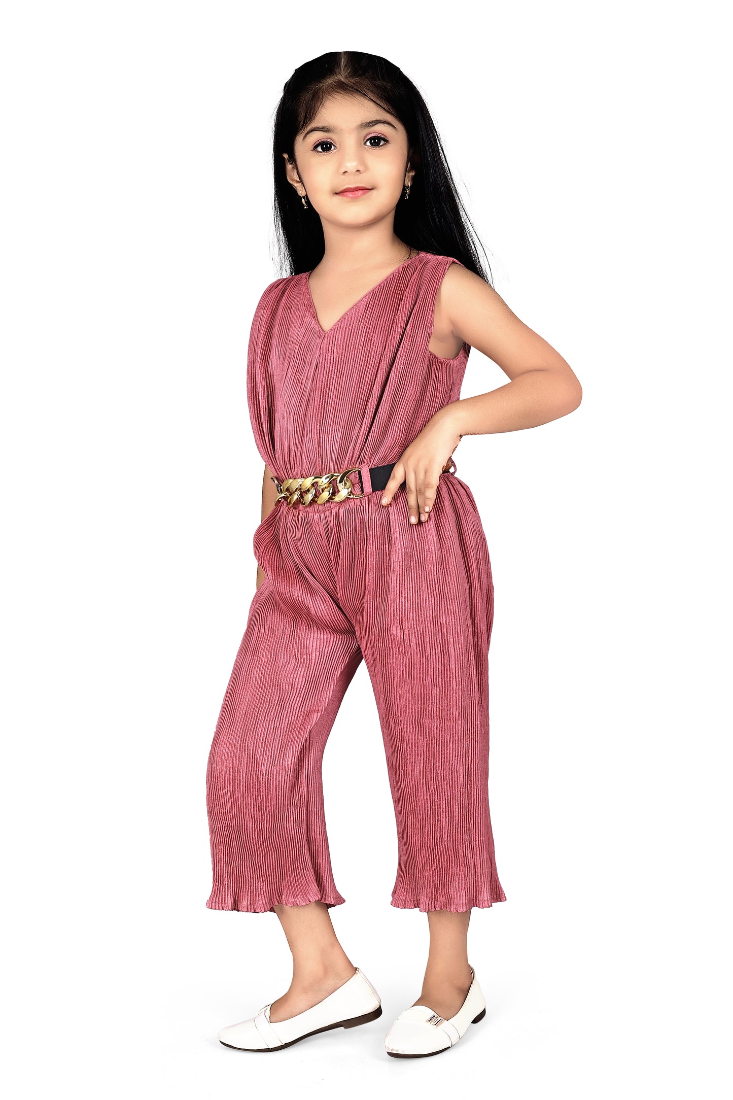 Rose Gold Pleated Jumpsuit
